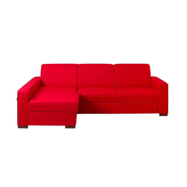 Coltar Extensibil Lozier Rosu, Sezlong pe Stanga, tapitat cu Stofa, l231xA164xH82 cm