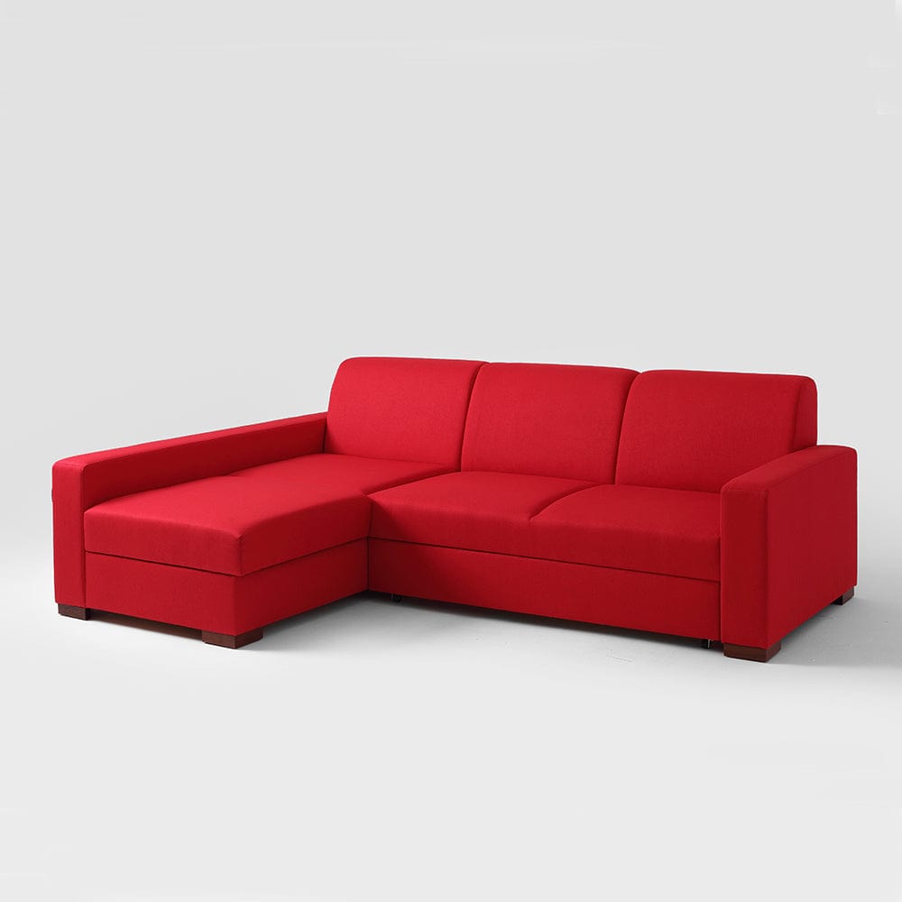 Coltar Extensibil Lozier Rosu, Sezlong pe Stanga, tapitat cu Stofa, l231xA164xH82 cm (3)