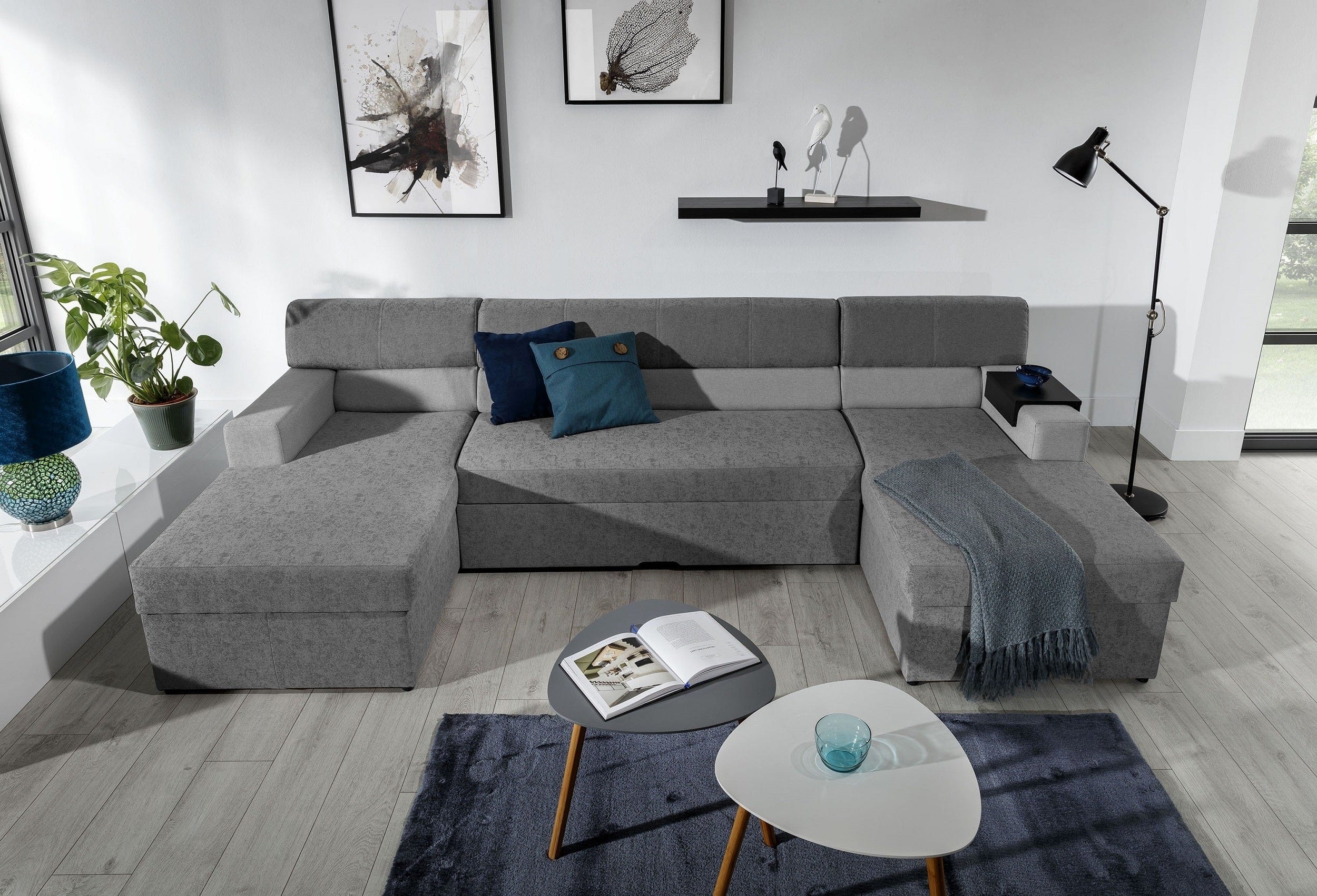 Eltap Coltar Extensibil Marcus Gri cu Lada de Depozitare, Sezlong pe Dreapta, l314xA158xH86 cm