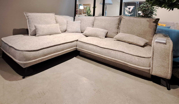 Coltar Extensibil Sensit Set 3 Gri, Sezlong pe Stanga, Lada de Depozitare, Perne Incluse, l262xA208xH92 cm (1)