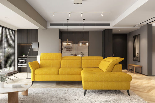 Coltar Extensibil, Sezlong pe Dreapta, Lada de Depozitare, Tetiere Reglabile, Apulum, l260xA215xH78-95 cm