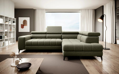 Wersal Coltar Extensibil, Sezlong pe Dreapta, Lada de Depozitare, Tetiere Reglabile, Astolis L, l280xA193xH79-99 cm