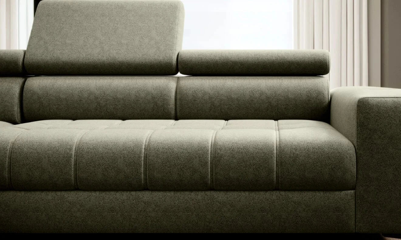 Wersal Coltar Extensibil, Sezlong pe Dreapta, Lada de Depozitare, Tetiere Reglabile, Astolis L, l280xA193xH79-99 cm