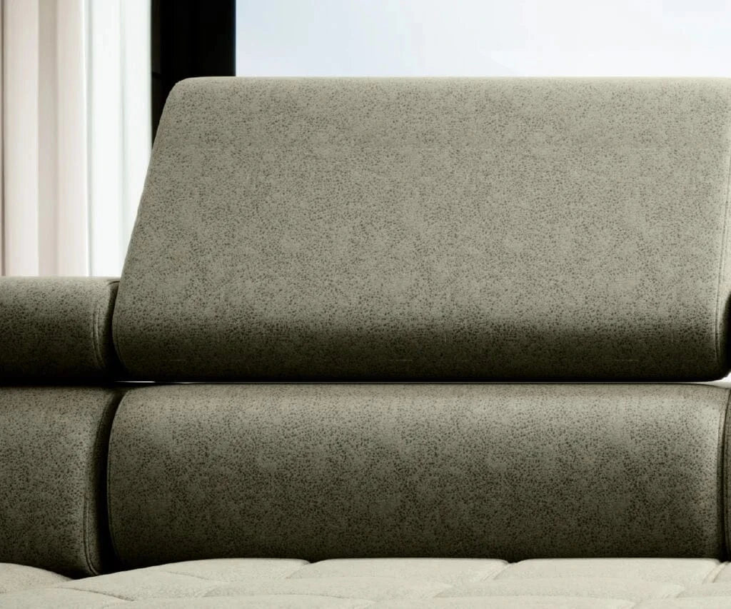 Wersal Coltar Extensibil, Sezlong pe Dreapta, Lada de Depozitare, Tetiere Reglabile, Astolis L, l280xA193xH79-99 cm