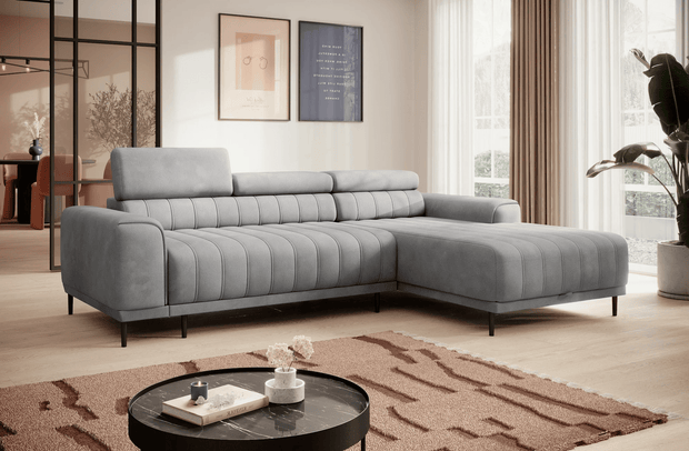 Wersal Coltar Extensibil, Sezlong pe Dreapta, Lada de Depozitare, Tetiere Reglabile, Calvoras S, l272xA178xH79-99 cm