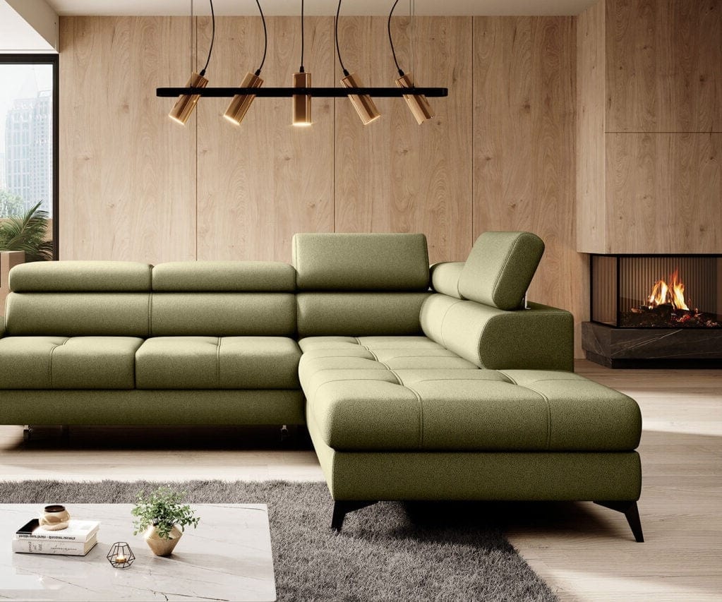 Coltar Extensibil, Sezlong pe Dreapta, Lada de Depozitare, Tetiere Reglabile, Mossa, l265xA222xH75-95 cm (2)