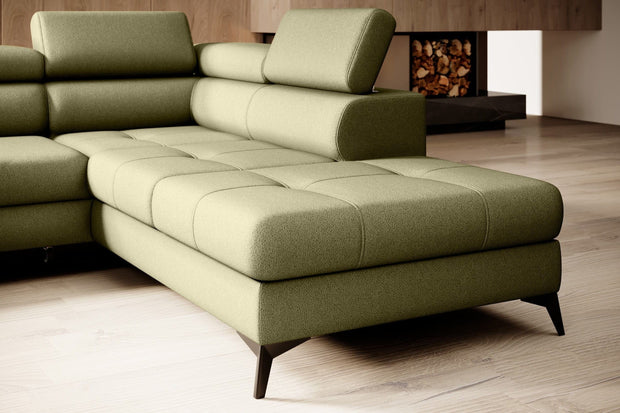 Coltar Extensibil, Sezlong pe Dreapta, Lada de Depozitare, Tetiere Reglabile, Mossa, l265xA222xH75-95 cm (5)