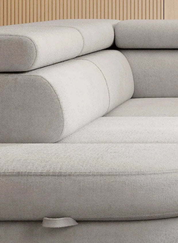 Wersal Coltar Extensibil, Sezlong pe Dreapta, Lada de Depozitare, Tetiere Reglabile, Otos L, l276xA218H77-97 cm