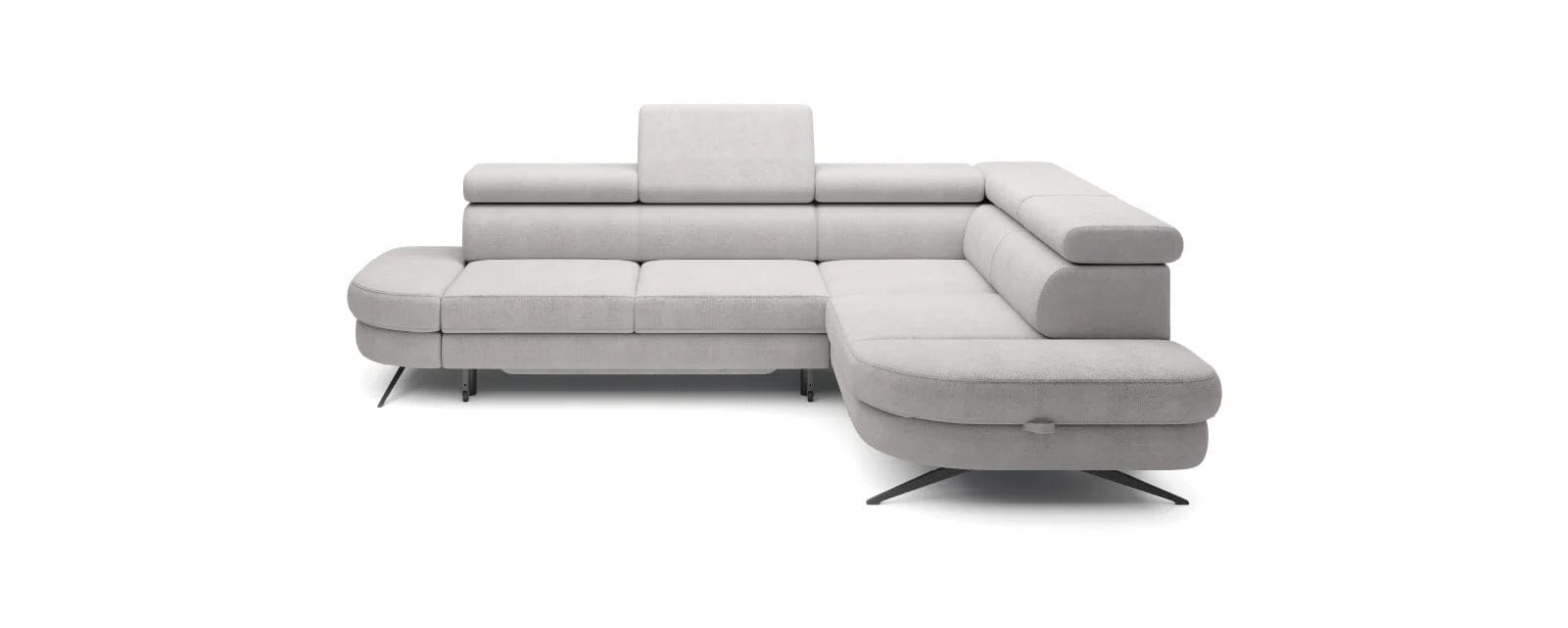 Wersal Coltar Extensibil, Sezlong pe Dreapta, Lada de Depozitare, Tetiere Reglabile, Otos L, l276xA218H77-97 cm