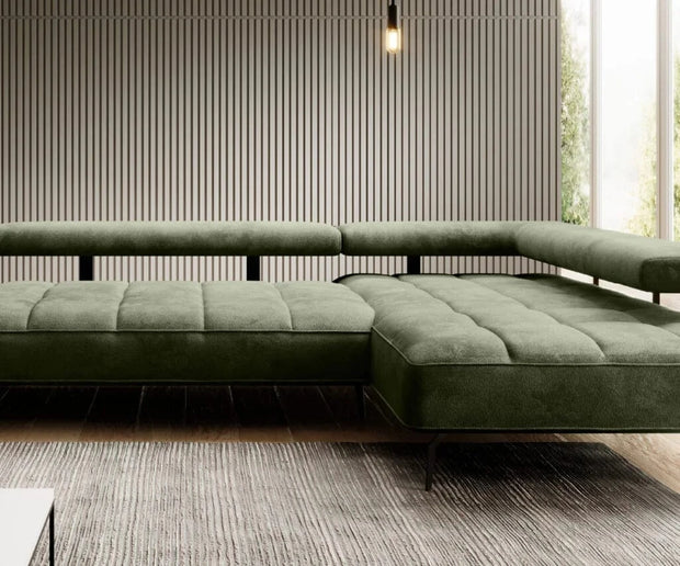 Wersal Coltar Extensibil, Sezlong pe Dreapta, Mecanism Electric Relax, Montelis XL, l372xA207xH67-88 cm