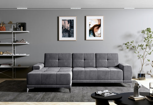 Coltar Extensibil, Sezlong pe Stanga, Lada de Depozitare, Havos, l288xA193xH76-92 cm