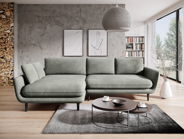 Coltar Extensibil, Sezlong pe Stanga, Lada de Depozitare, Perne Incluse, Solaris, l260xA167xH71-83 cm