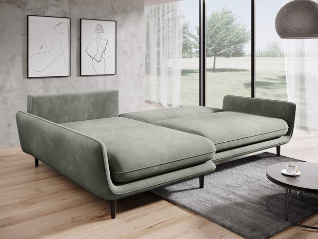 Coltar Extensibil, Sezlong pe Stanga, Lada de Depozitare, Perne Incluse, Solaris, l260xA167xH71-83 cm (1)