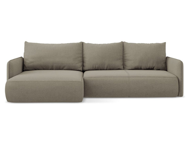 Makamii Coltar Extensibil, Sezlong pe Stanga, Lada de Depozitare, Tapitat cu Stofa, Nanea C14 Bej Inchis, l240xA148xH86 cm