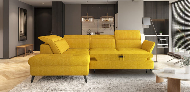 Coltar Extensibil, Sezlong pe Stanga, Lada de Depozitare, Tetiere Reglabile, Apulum, l260xA215xH78-95 cm (1)