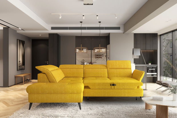 Coltar Extensibil, Sezlong pe Stanga, Lada de Depozitare, Tetiere Reglabile, Apulum, l260xA215xH78-95 cm (2)