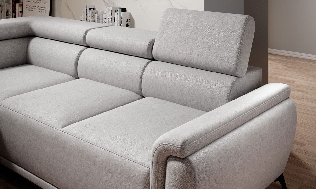 Coltar Extensibil, Sezlong pe Stanga, Lada de Depozitare, Tetiere Reglabile, Atlantida, l281xA203xH80-98 cm (4)