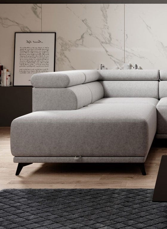 Coltar Extensibil, Sezlong pe Stanga, Lada de Depozitare, Tetiere Reglabile, Atlantida, l281xA203xH80-98 cm (5)