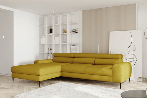 Wersal Coltar Extensibil, Sezlong pe Stanga, Lada de Depozitare, Tetiere Reglabile, Calcius S, l240xA165xH73-86 cm