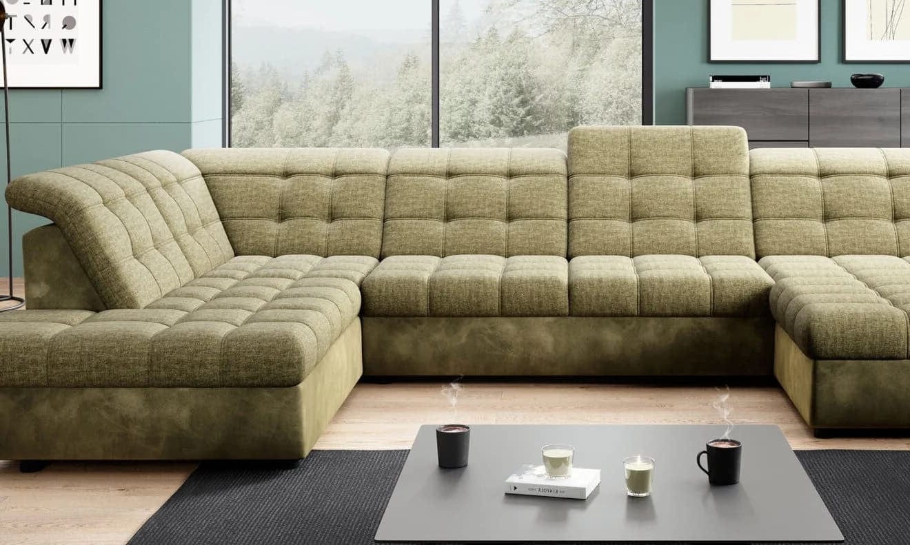 Coltar Extensibil, Sezlong pe Stanga, Lada de Depozitare, Tetiere Reglabile, Infamy XL R1, l365xA216xH81-93 cm (2)