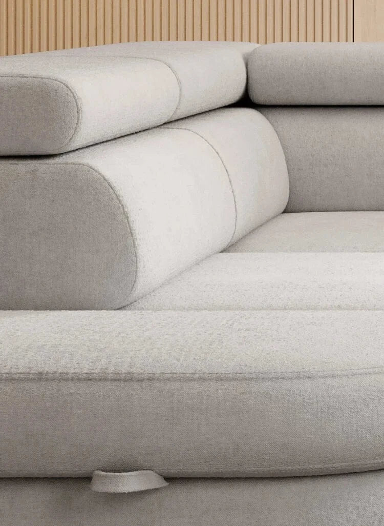 Wersal Coltar Extensibil, Sezlong pe Stanga, Lada de Depozitare, Tetiere Reglabile, Otos L, l276xA218H77-97 cm