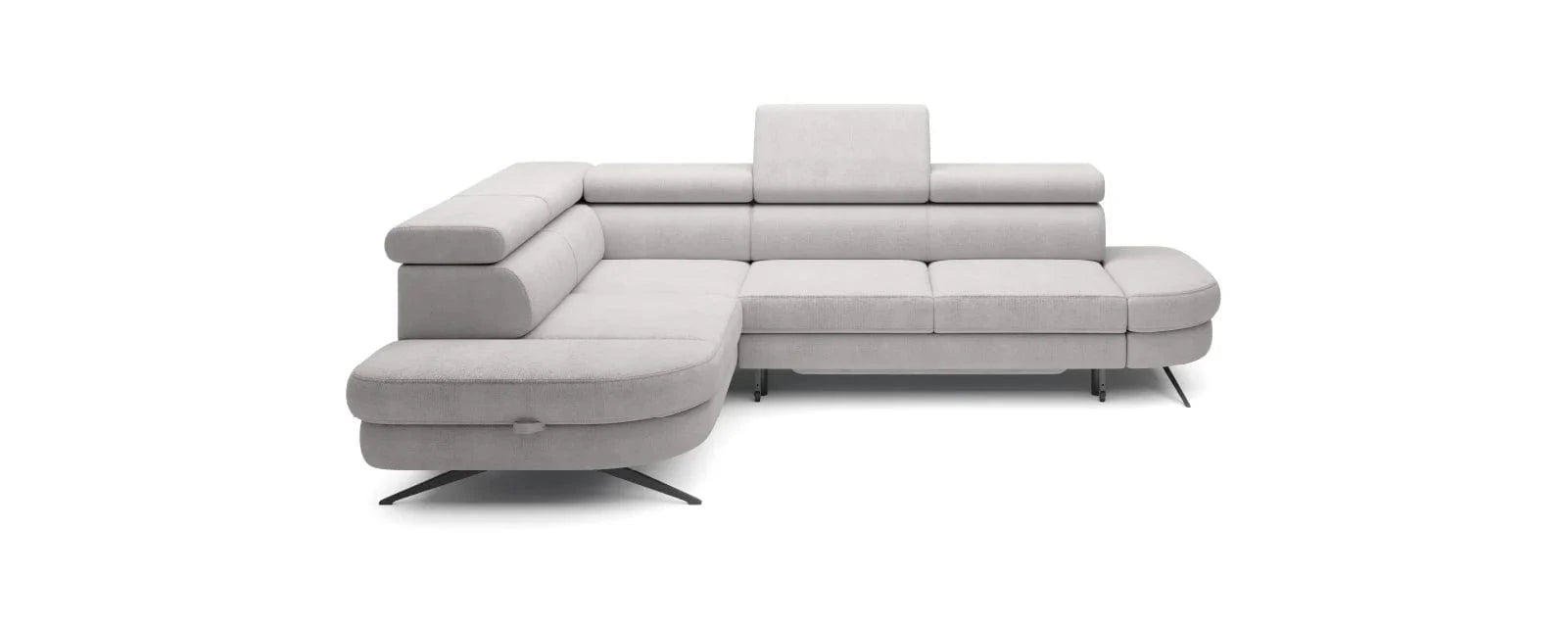 Wersal Coltar Extensibil, Sezlong pe Stanga, Lada de Depozitare, Tetiere Reglabile, Otos L, l276xA218H77-97 cm