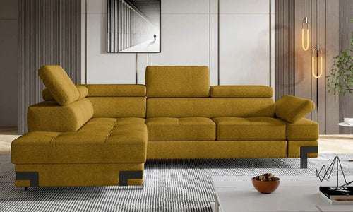 Coltar Extensibil, Sezlong pe Stanga, Lada de Depozitare, Tetiere si Cotiere Reglabile, Empire L, l262xA223xH75-90 cm