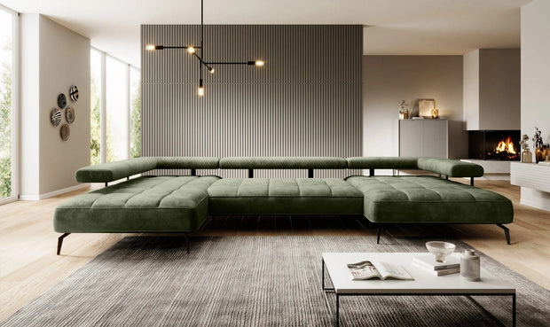 Wersal Coltar Extensibil, Sezlong pe Stanga, Mecanism Electric Relax, Montelis XL, l372xA207xH67-88 cm