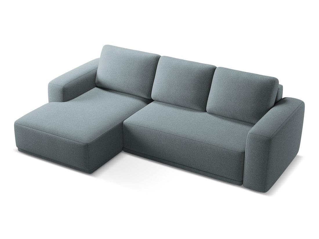 Makamii Coltar Extensibil, Sezlong pe Stanga, Tapitat cu Stofa, Kaila C12 Albastru Denim, l258xA160xH91 cm