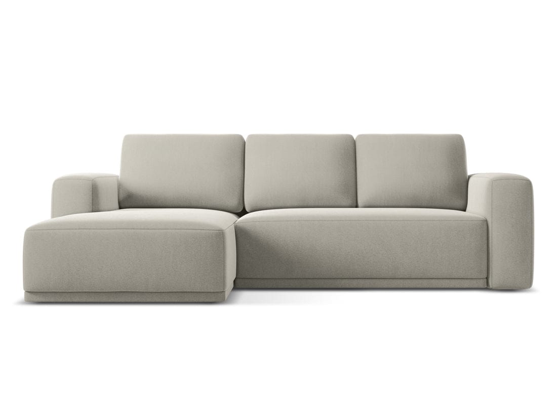 Makamii Coltar Extensibil, Sezlong pe Stanga, Tapitat cu Stofa, Kaila Velvet C6 Gri Deschis, l258xA160xH91 cm