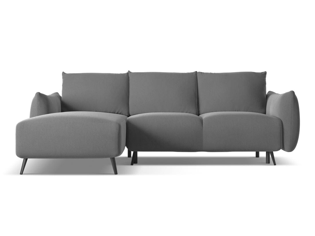 Makamii Coltar Extensibil, Sezlong pe Stanga, Tapitat cu Stofa, Malie Velvet C4 Gri, l242xA162xH86 cm