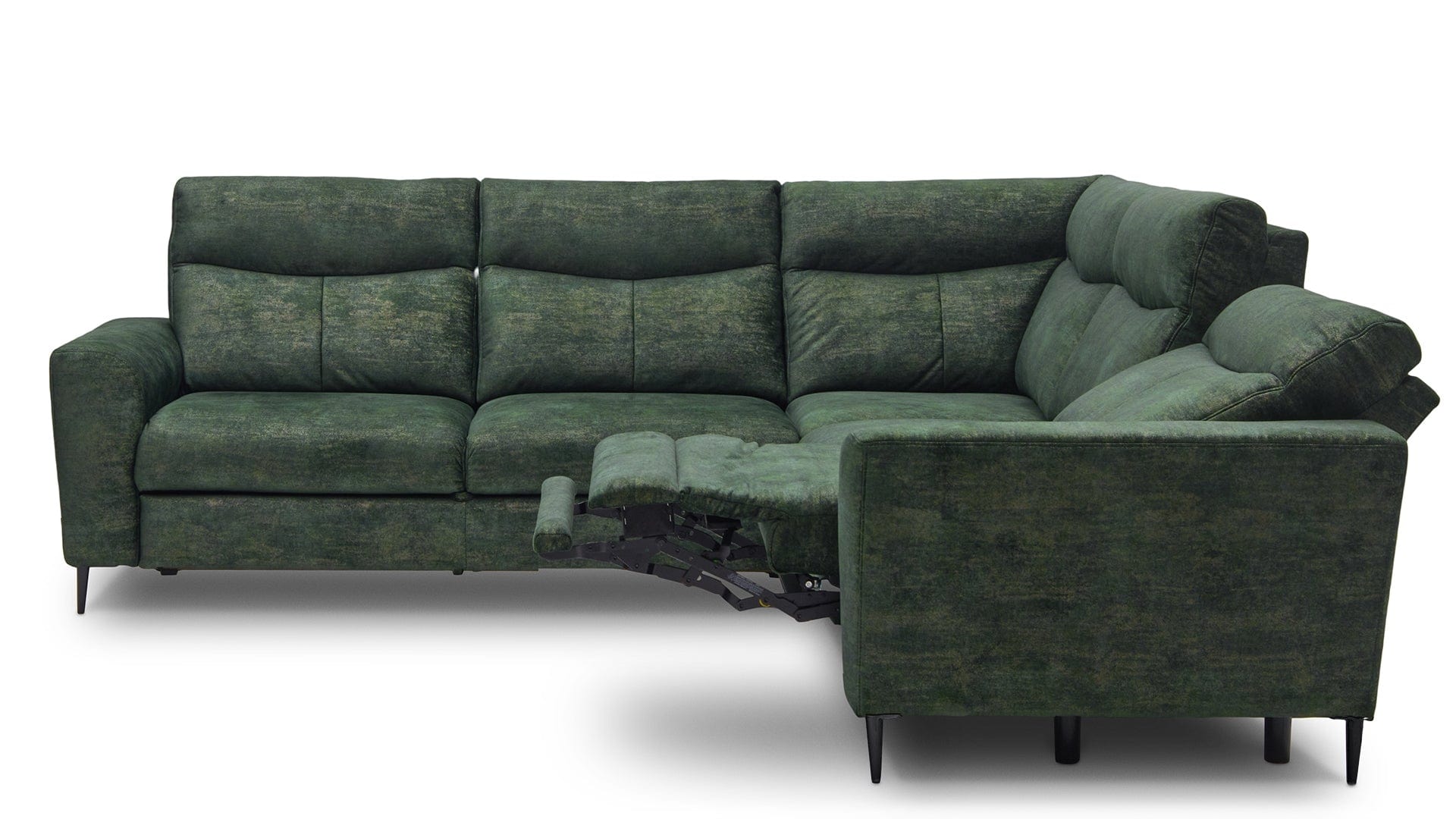 Coltar Extensibil Talisimo Verde, Sezlong pe Dreapta, tapitat cu Stofa, Mecanism Relax, l276xA277xH100 cm (2)