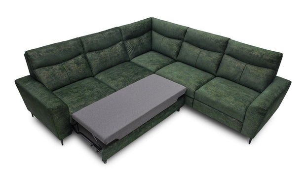Coltar Extensibil Talisimo Verde, Sezlong pe Dreapta, tapitat cu Stofa, Mecanism Relax, l276xA277xH100 cm (4)
