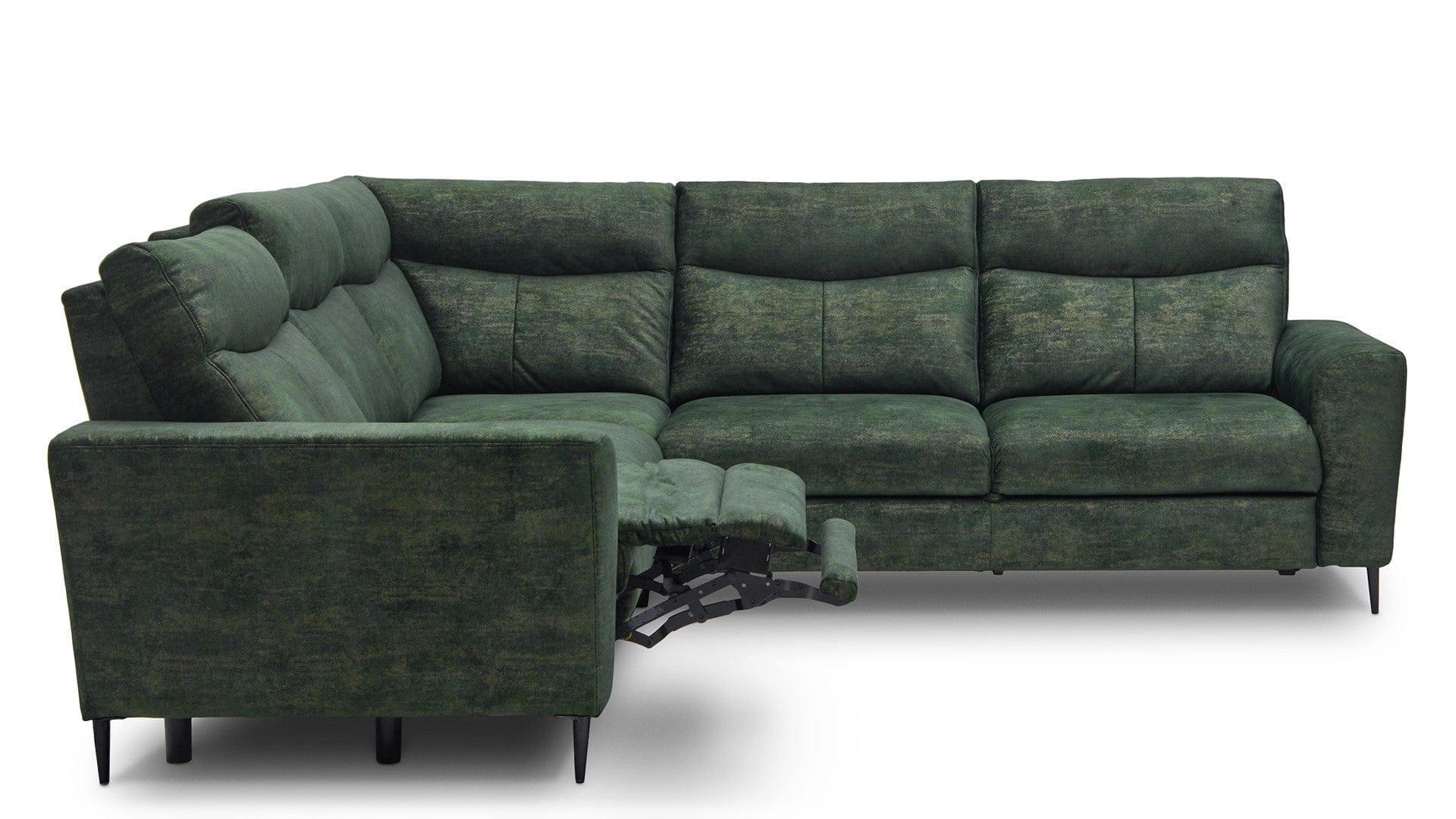 Coltar Extensibil Talisimo Verde, Sezlong pe Stanga, tapitat cu Stofa, Mecanism Relax, l276xA277xH100 cm (1)