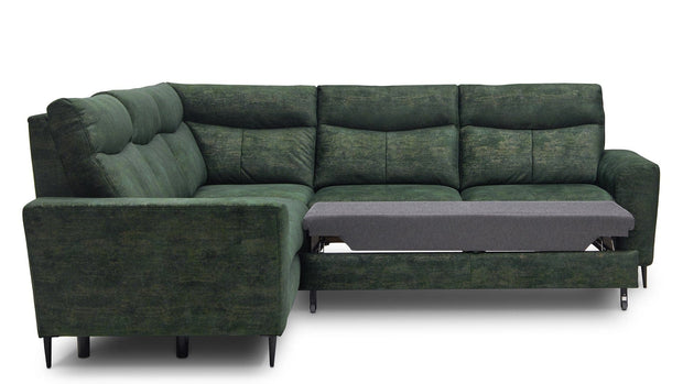 Coltar Extensibil Talisimo Verde, Sezlong pe Stanga, tapitat cu Stofa, Mecanism Relax, l276xA277xH100 cm (3)