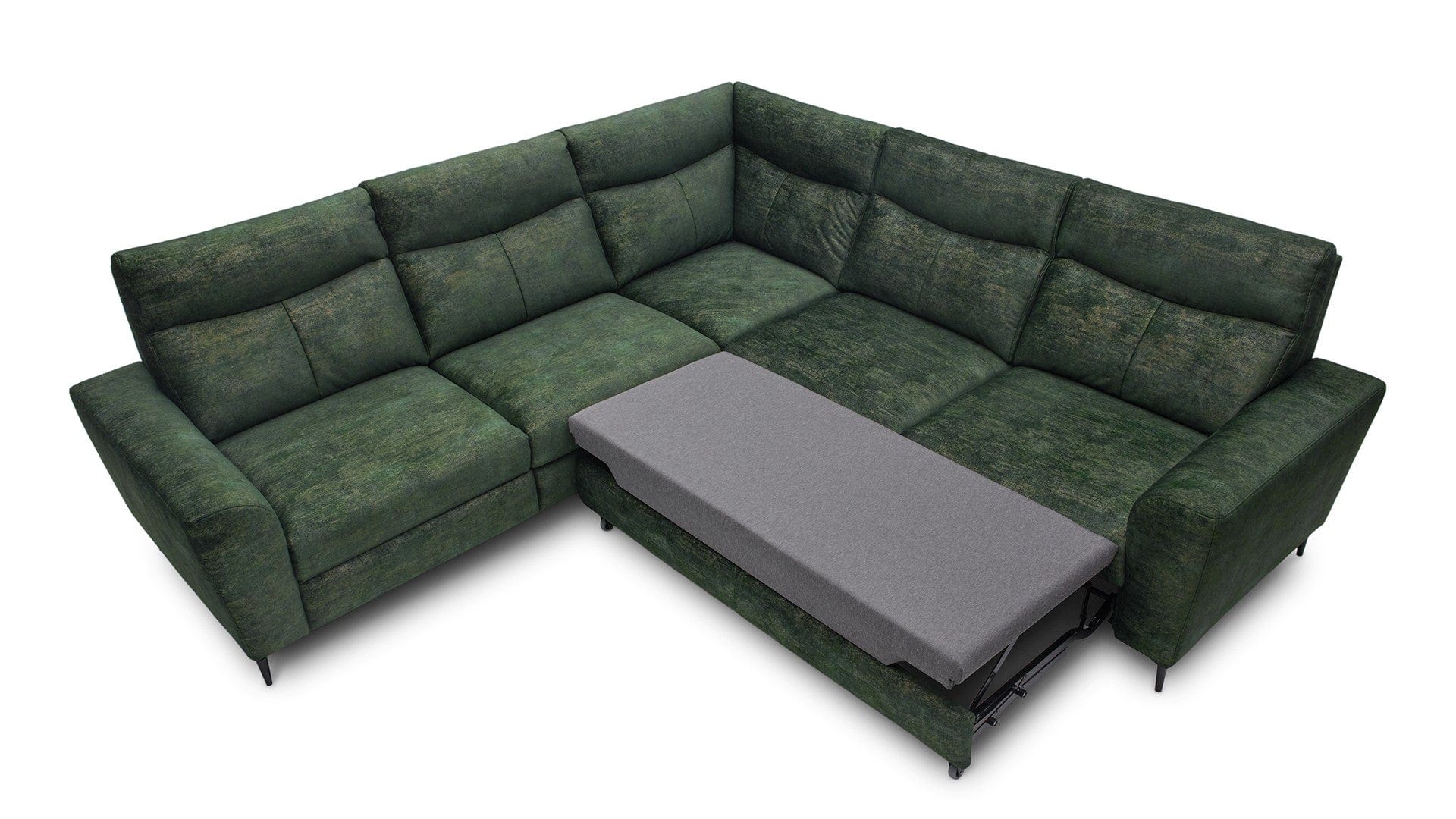 Coltar Extensibil Talisimo Verde, Sezlong pe Stanga, tapitat cu Stofa, Mecanism Relax, l276xA277xH100 cm (4)
