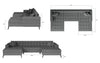 Eltap Coltar Extensibil Vertis Plus Gri cu Sezlong Universal (pe Stanga sau pe Dreapta), Perne Incluse, l350xA170xH93 cm