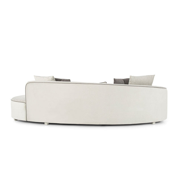 Asir Coltar Fix Cloud Velvet Gri Deschis, Sezlong Simetric, tapitat cu Stofa, l275xA110xH72 cm