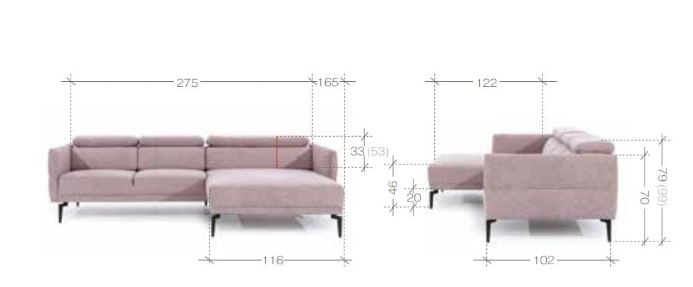 Coltar Fix, cu Sezlong pe Dreapta, Tetiere si Cotiere Reglabile, Holmis, l275xA165xH79-99 cm (15)