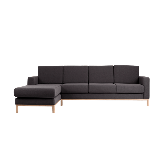 Coltar Fix Scandic Large Antracit, Sezlong pe Stanga, Tapitat cu Stofa, l282xA164xH90 cm