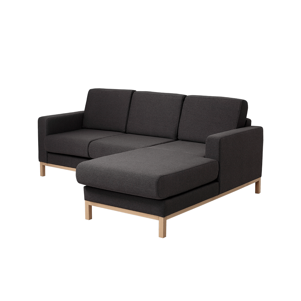 Coltar Fix Scandic Small Antracit, Sezlong pe Dreapta, Tapitat cu Stofa, l215xA164xH90 cm