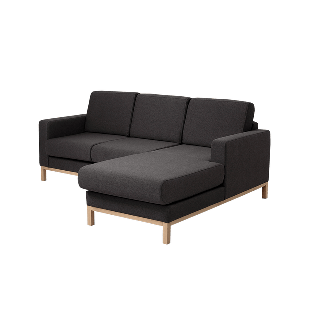 Coltar Fix Scandic Small Antracit, Sezlong pe Dreapta, Tapitat cu Stofa, l215xA164xH90 cm