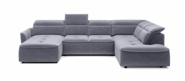 Coltar Fix, Sezlong pe Dreapta, Lada de Depozitare, Mecanism Electric Relax, Tetiere Reglabile, Murielle XL, l350xA218xH87-100 cm (8)