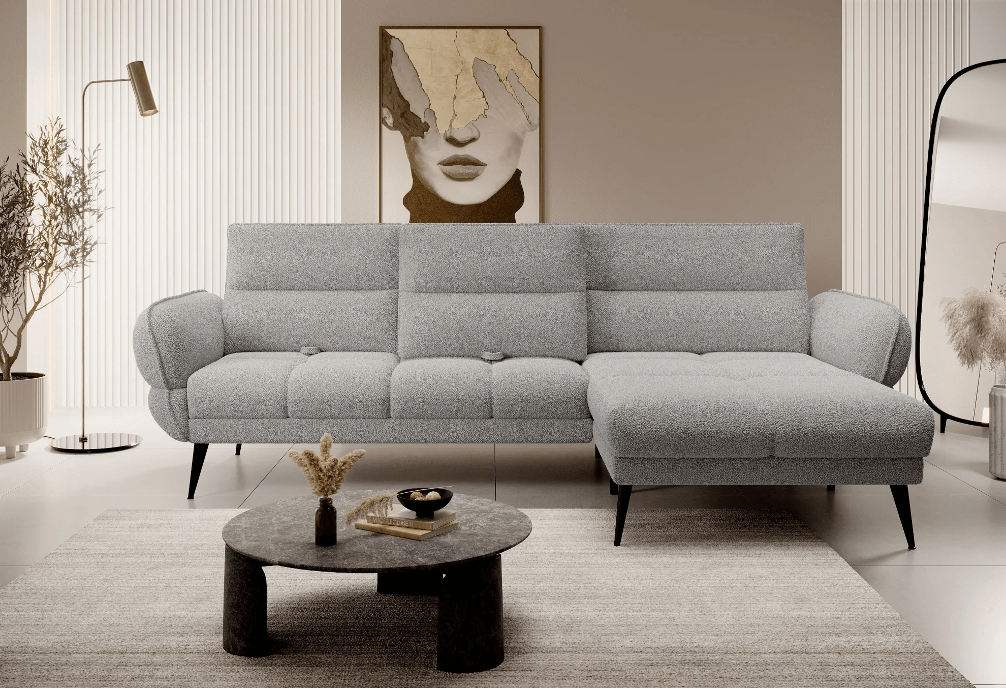 Wersal Coltar Fix, Sezlong pe Dreapta, Mecanism Electric Relax, Campinas S, l288xA170xH97 cm