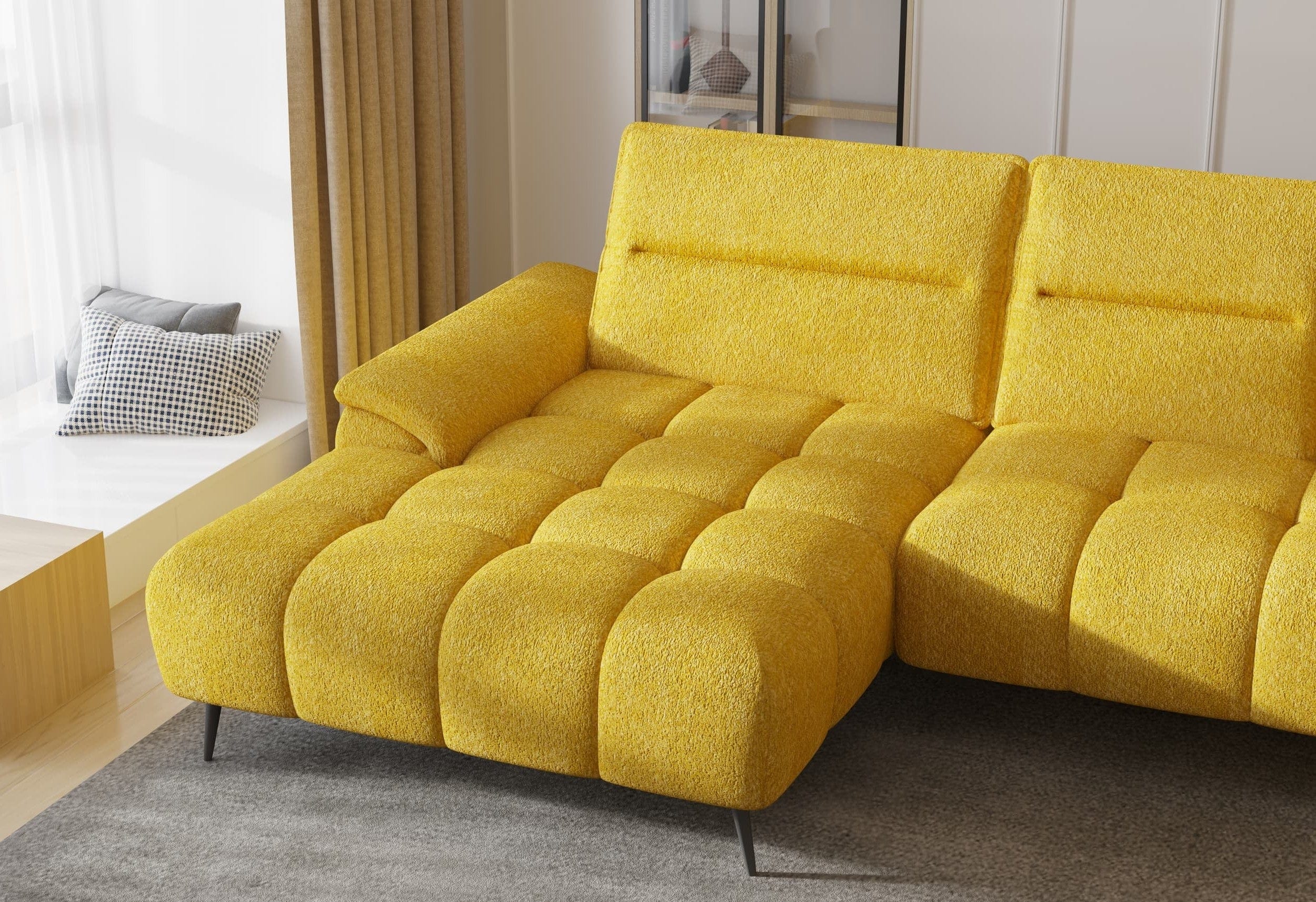 Coltar Fix, Sezlong pe Dreapta, Mecanism Electric Relax, Tetiere Reglabile, Motan XL, l389xA220xH80-97 cm (3)