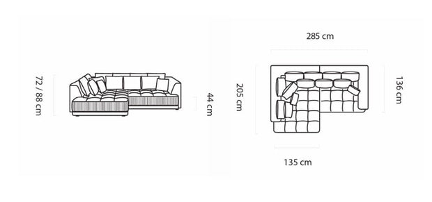 Coltar Fix, Sezlong pe Stanga, cu Lada de Depozitare, Mecanism Electric Relax, Perne Incluse, Zora Box, l285xA205xH72-88 cm (7)