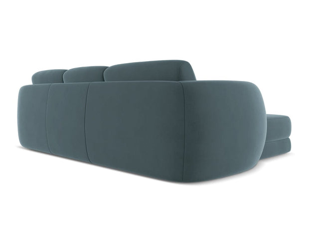 Makamii Coltar Fix, Sezlong pe Stanga, Tapitat cu Stofa, Kiana Velvet C27 Marin, l270xA164xH85 cm