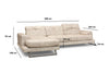 Coltar Frido Bej Deschis Fix cu Arcuri si Spuma Poliuretanica, Sezlong pe Stanga, tapitat cu Stofa Easy Clean, Tetiere Reglabile, Perne Incluse, l308xA190xH92 cm (14)