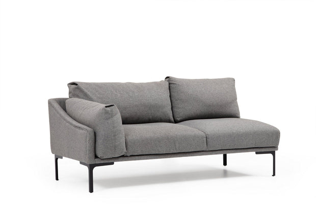 Coltar Leo Gri Fix cu Arcuri si Spuma Poliuretanica, Sezlong pe Dreapta, tapitat cu Stofa Easy Clean, Perne Incluse, l255xA150xH65 cm (7)