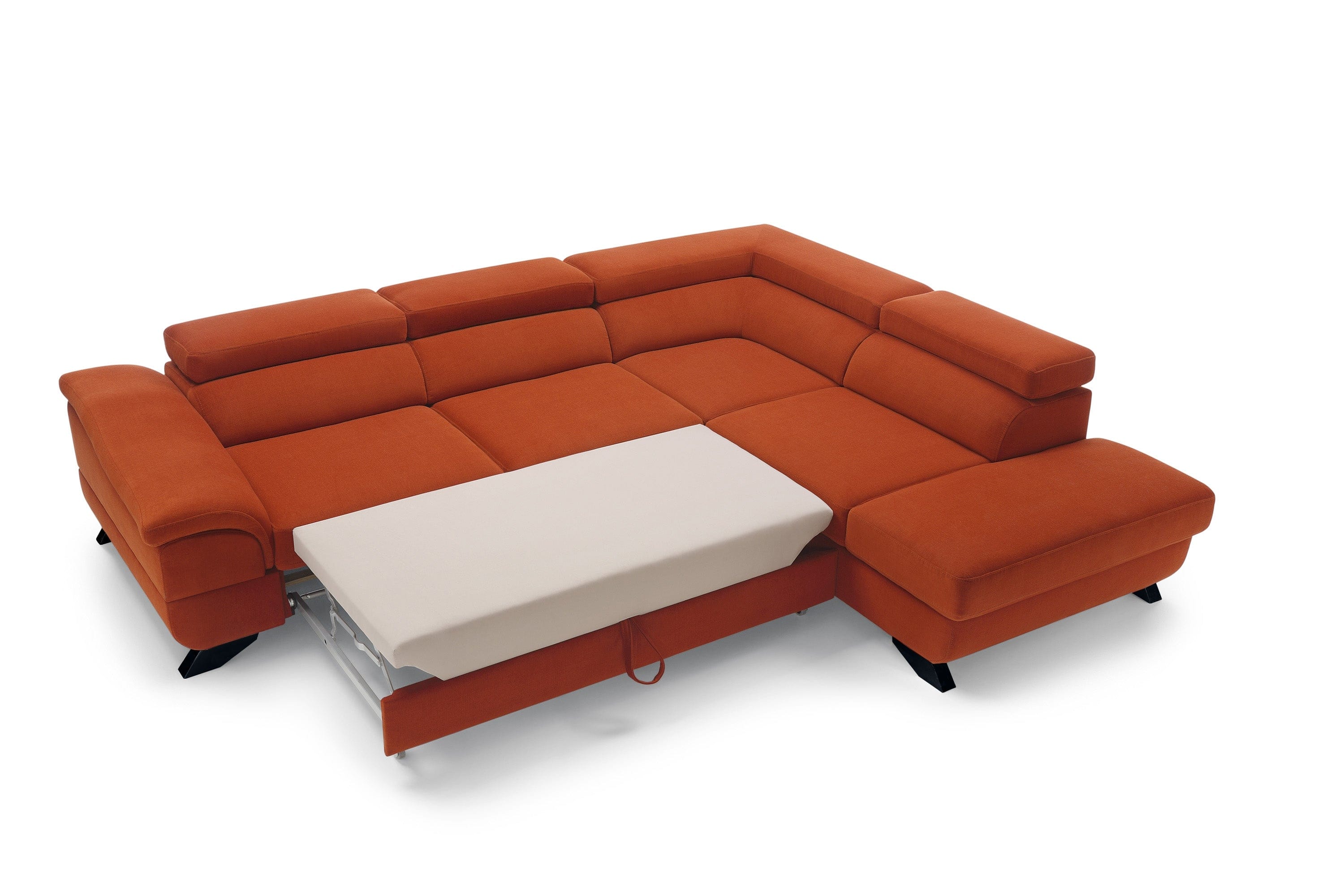 Coltar Leon Extensibil cu Arcuri Ondulate si Spuma Poliuretanica, Sezlong pe Dreapta, Suprafata de Dormit 197x126 cm, cu Lada de Depozitare, Tetiere Reglabile, l272xA219xH68 cm (1)